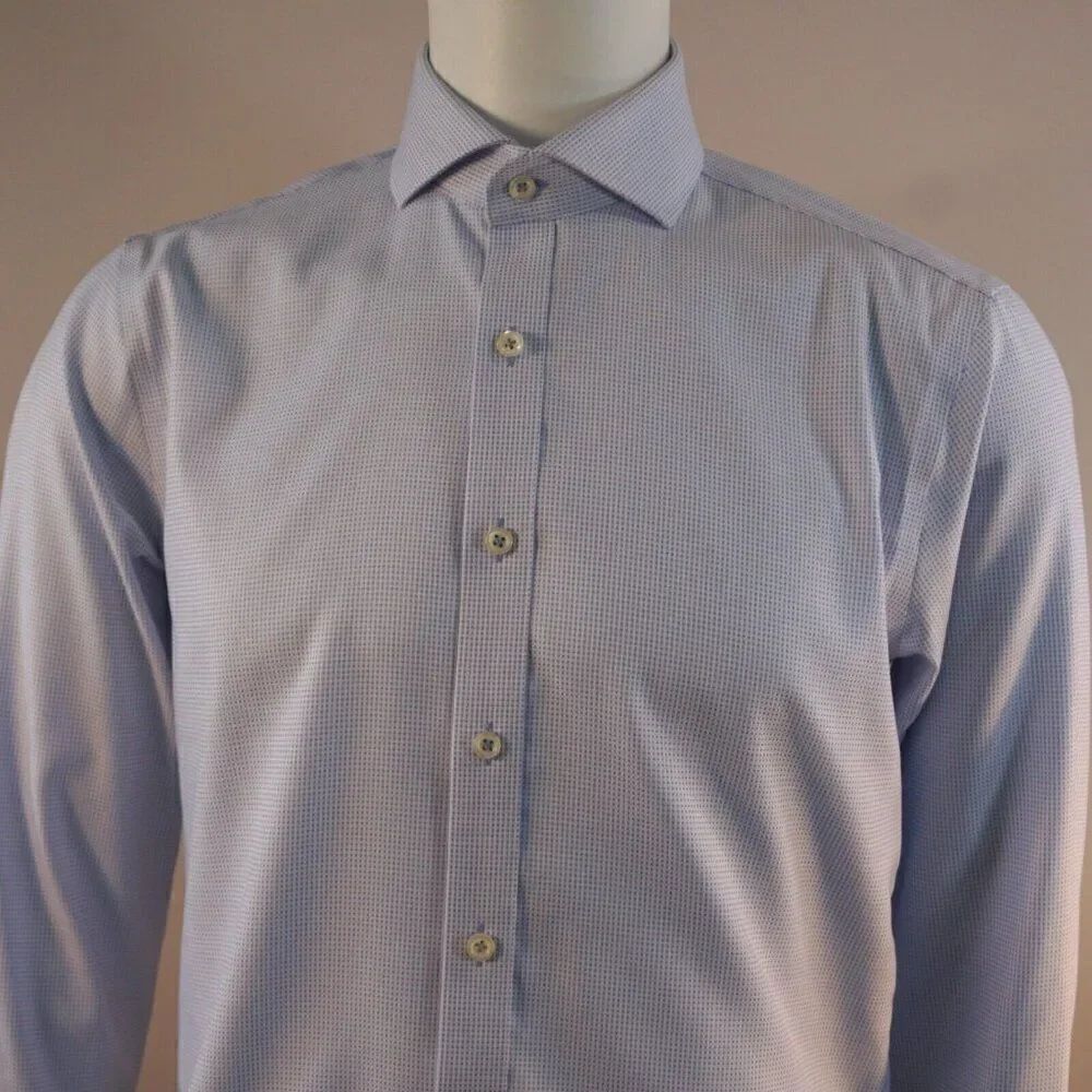 Twillory Shirt Men 15.5 32/33 Light Blue Button Up Tailored Safe Cotton Non Iron